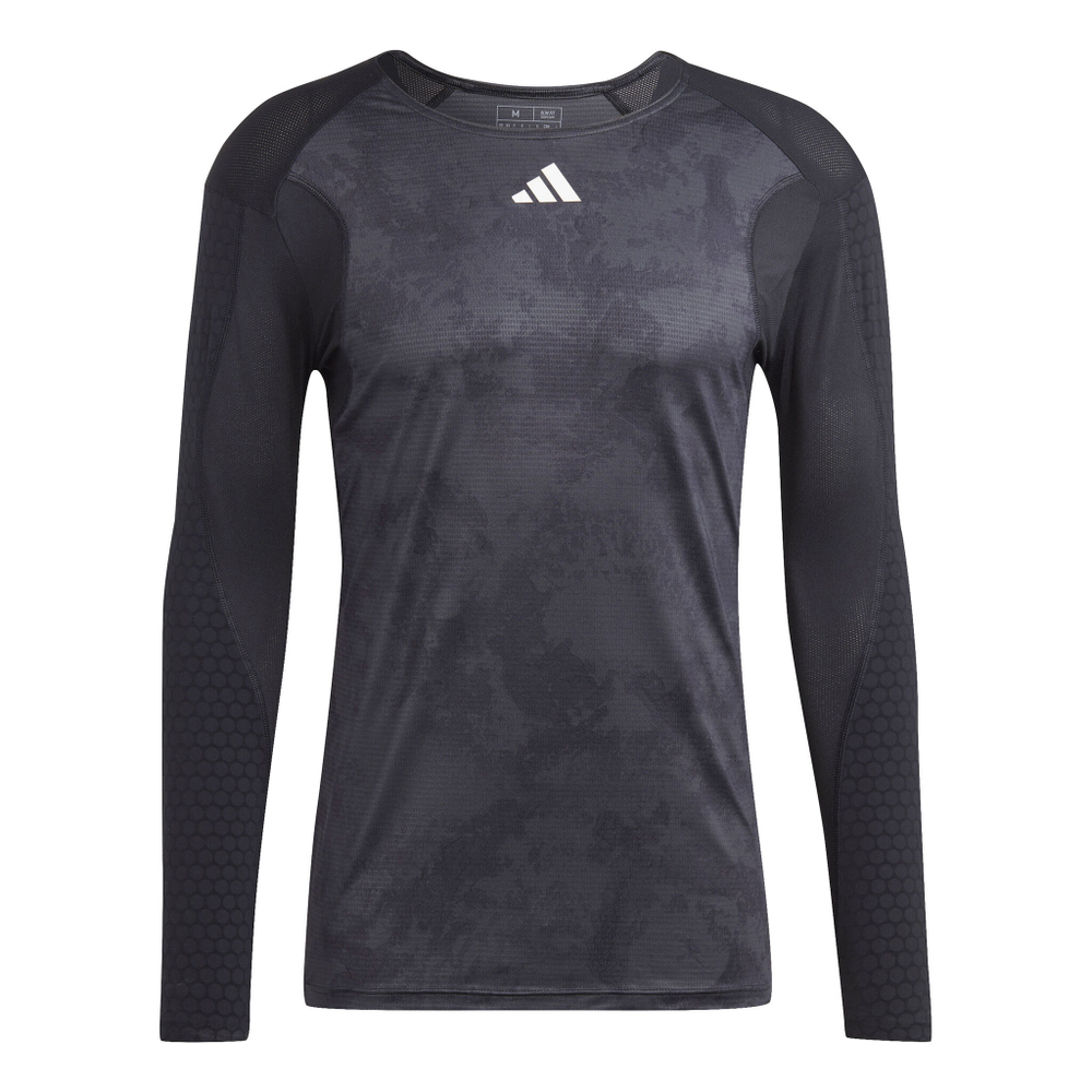 Мужское теннисное поло adidas Paris Long Sleeve Men - Dark Grey, Black
