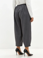 Брюки бананы классические темно-серый меланж