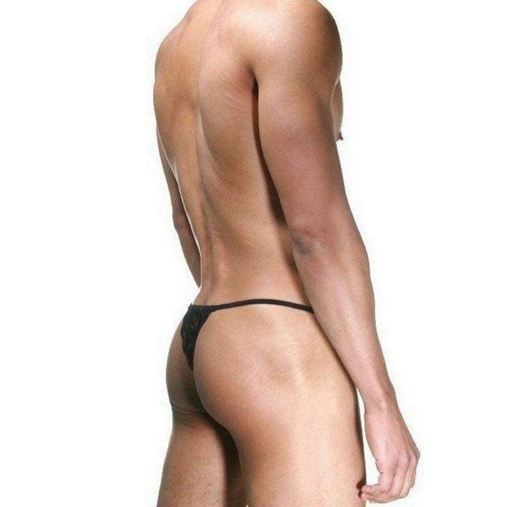 Мужские трусы стринги красные с леопардовым принтом La Blinque LB15336