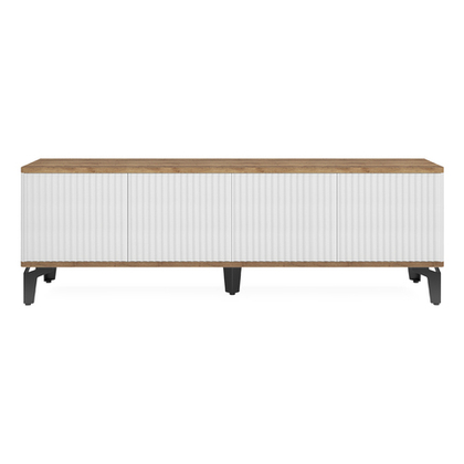 Тумба под телевизор на ножках ROYAL 5047 эко (Дуб Веллингтон-Черный)