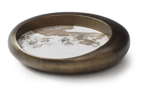 Журнальный столик Pebbles, Ø100х25 см, стекловолокно, керамика