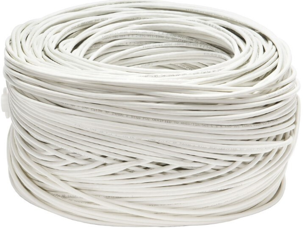 Кабель витая пара U/UTP 6 кат. 4 пары Cabeus UTP-4P-Cat.6-SOLID-LSZH-WH