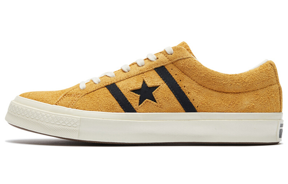 Converse One Star leather non-slip lightweight low-top sneakers for men and women the same yellow