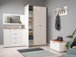 Прихожая Остин 2 Белый шагрень/Дуб Вотан