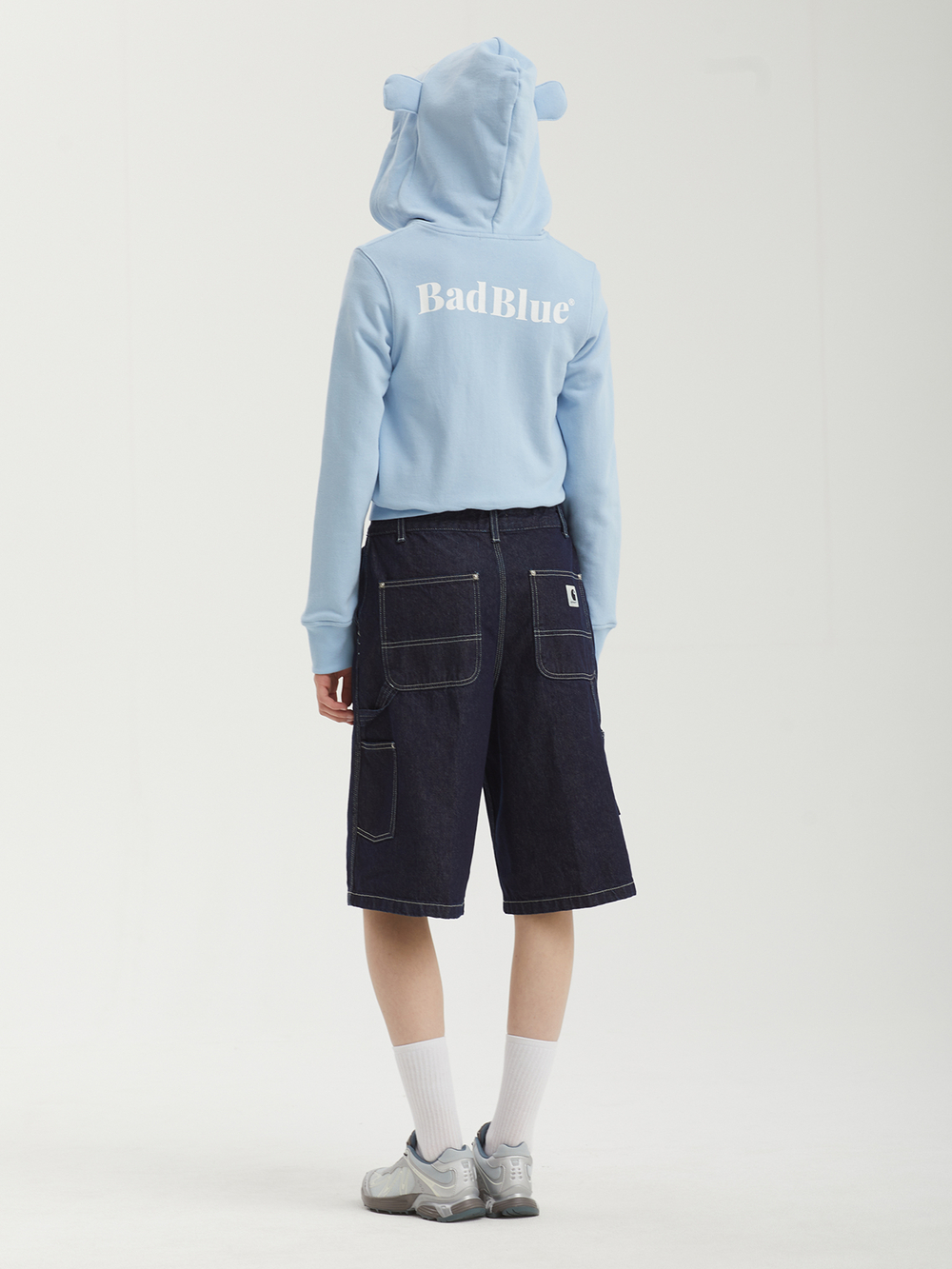 Женская Толстовка Bear Ear Zipup Crop Babyblue