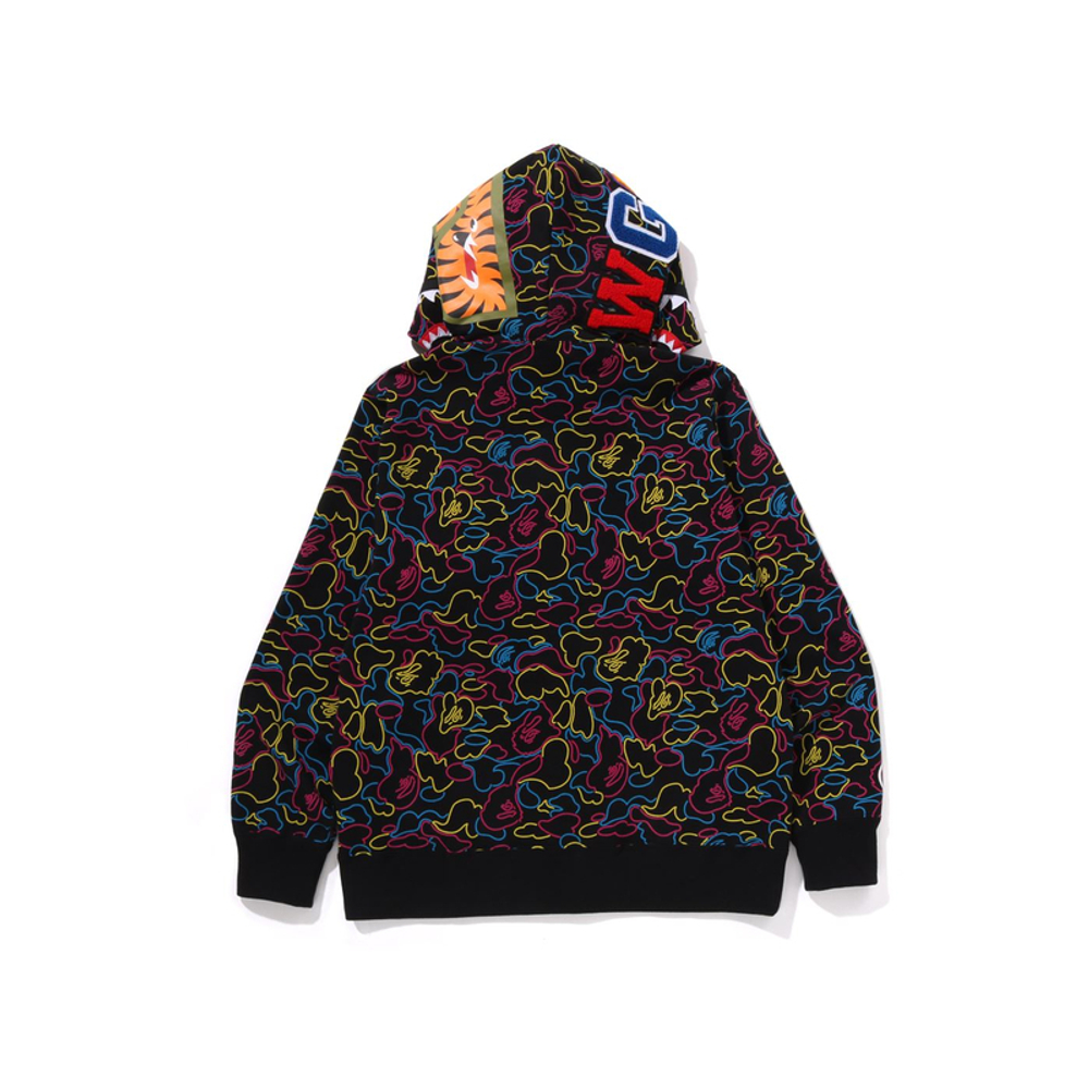 A Bathing Ape Neon Camo Shark Full Zip Худи