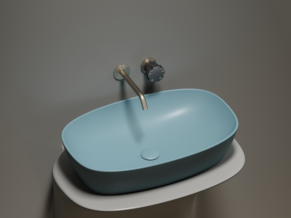 Умывальник чаша накладная овальная (цвет Зеленый Матовый) Element 610x385x140мм