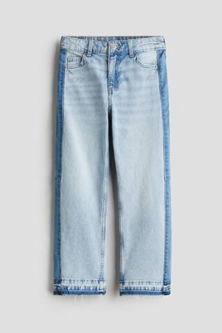 H&M Джинсы Baggy Fit Bootcut, голубой