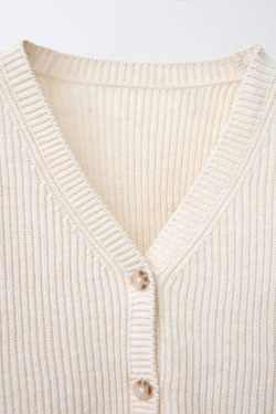 ZARA КАРДИГАН В РУБЧИК, СВЕТЛО-БЕЖЕВЫЙ