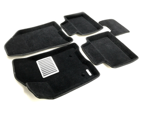 Коврики салона для LADA Vesta (2015-) Euromat 3D Lux черные. Арт. EM3D-005308