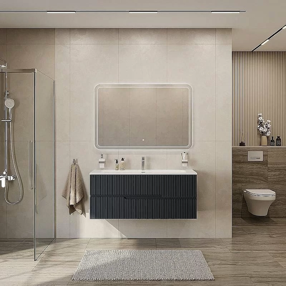 Тумба с раковиной Cezares DUET-N 120 DUET-N-1200-2C-SO-GR-P графит