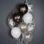 Шар 12" С Новым Годом! (золотые снежинки) ВВ 10 шт