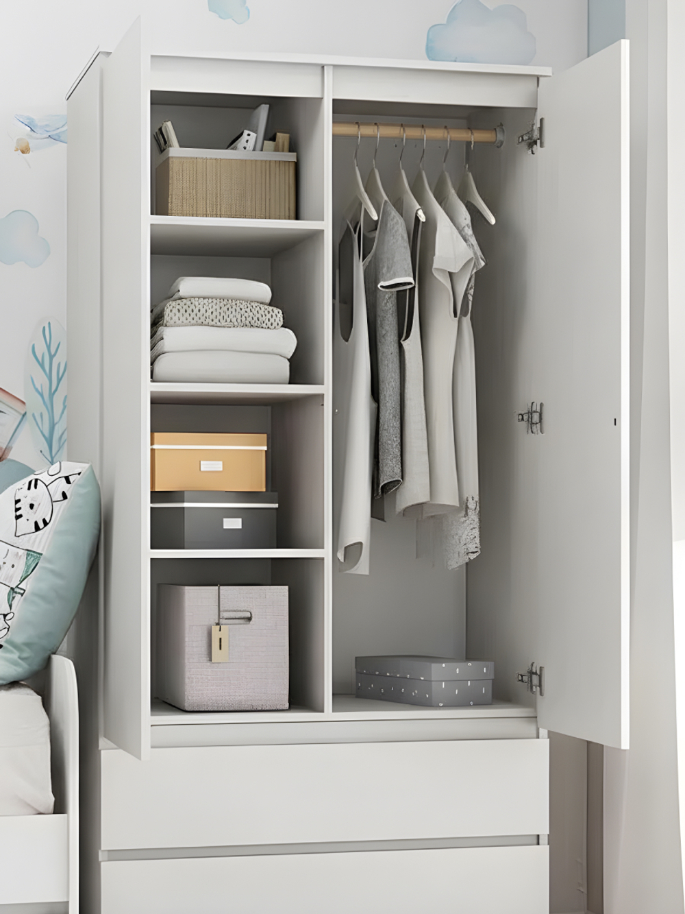 Шкаф двухдверный деревянный Марм 92х182х47 для одежды