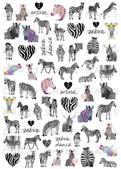 Слайдер-дизайн Crazy Shine Nails mini: Зебры