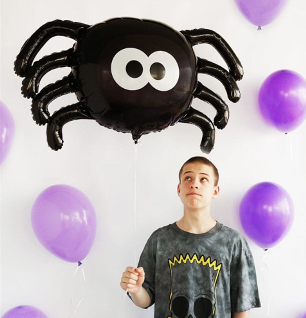 Шар-фигура, фольга, "Хэллоуин. Паук черный" 45"/114 (БГ-35) 