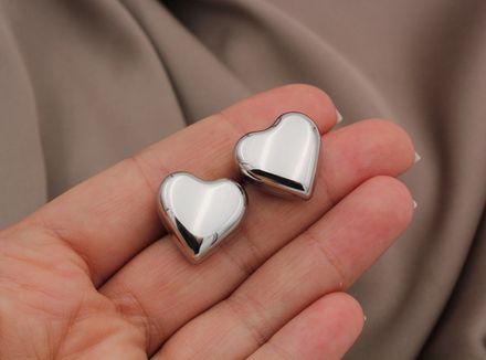 SALE Серьги-гвоздики "Сердце" 18,5мм