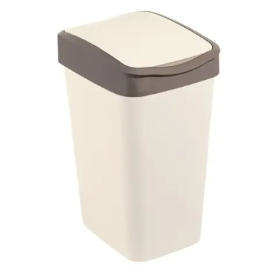 Ведро для мусора с подвижной крышкой "Tandem" 20л (слон.кость/шоколад)