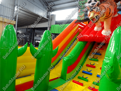 Детский надувной батут-горка "Зов тигра", 8*5*6 м