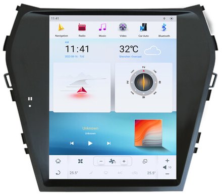 Магнитола для Hyundai Santa Fe 2012-2018 (без отдельного экрана климата) - Carmedia ZF-1157-Q6 вертикальный экран в стиле "Тесла" на Android 11, 8Гб+128Гб, CarPlay, 4G SIM-слот
