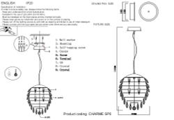 Светильник подвесной Crystal Lux CHARME SP6 CHROME/TRANSPARENT