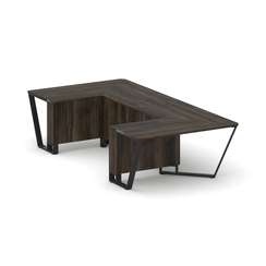 Steel Meet Стол переговорный П-образный KDK-PR.B.SP-07P Дуб Мали/Металл Черный 1600*3200*750