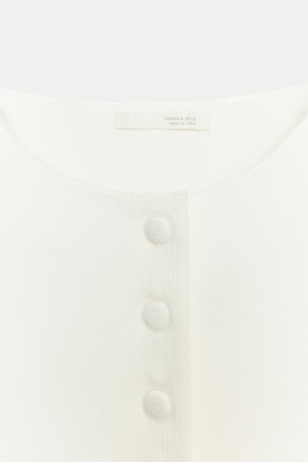 ZARA ТОП-ЖИЛЕТ С ПУГОВИЦАМИ, ЖЕЛТОВАТО-БЕЛЫЙ