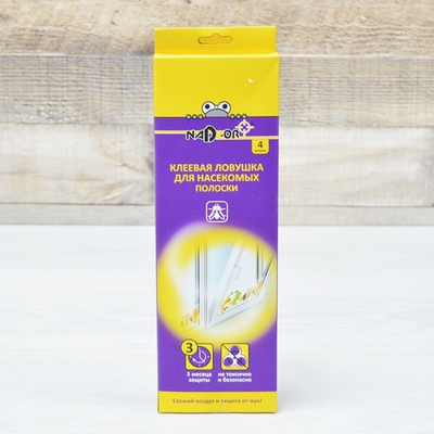 Ловушка клеевая для летающих насекомых "Полоска для окна" 4шт Nadzor