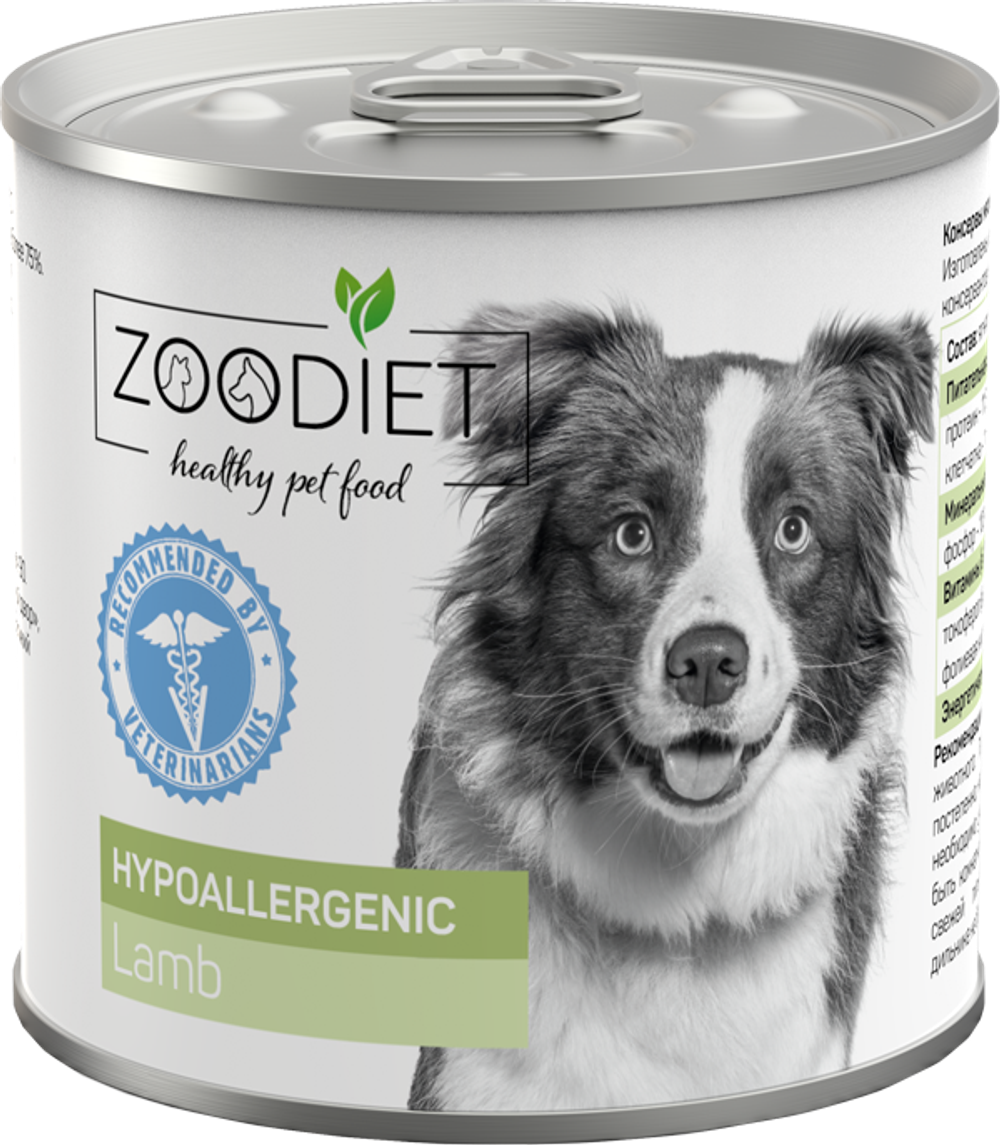 Консервы диета для собак Zoodiet Hypoallergenic Lamb Ягнятина гипоаллергенный 240 г