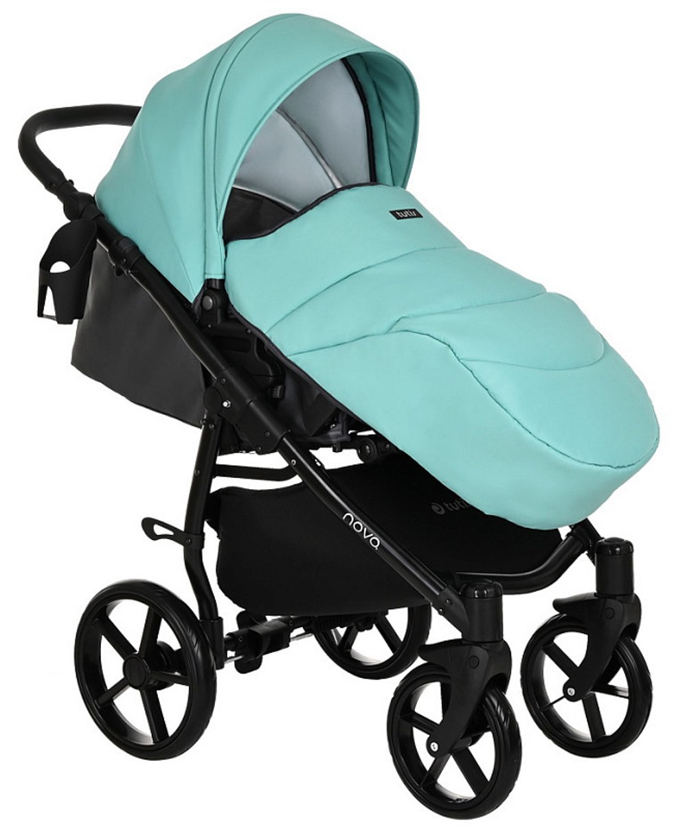 Детская коляска Tutis Novo Reflective 3 в 1 1142236 Кожа Antracite Metalic/Mint