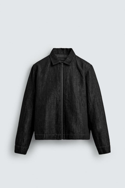 ZARA ДЖИНСОВАЯ КУРТКА СВОБОДНОГО КРОЯ, ЧЕРНЫЙ