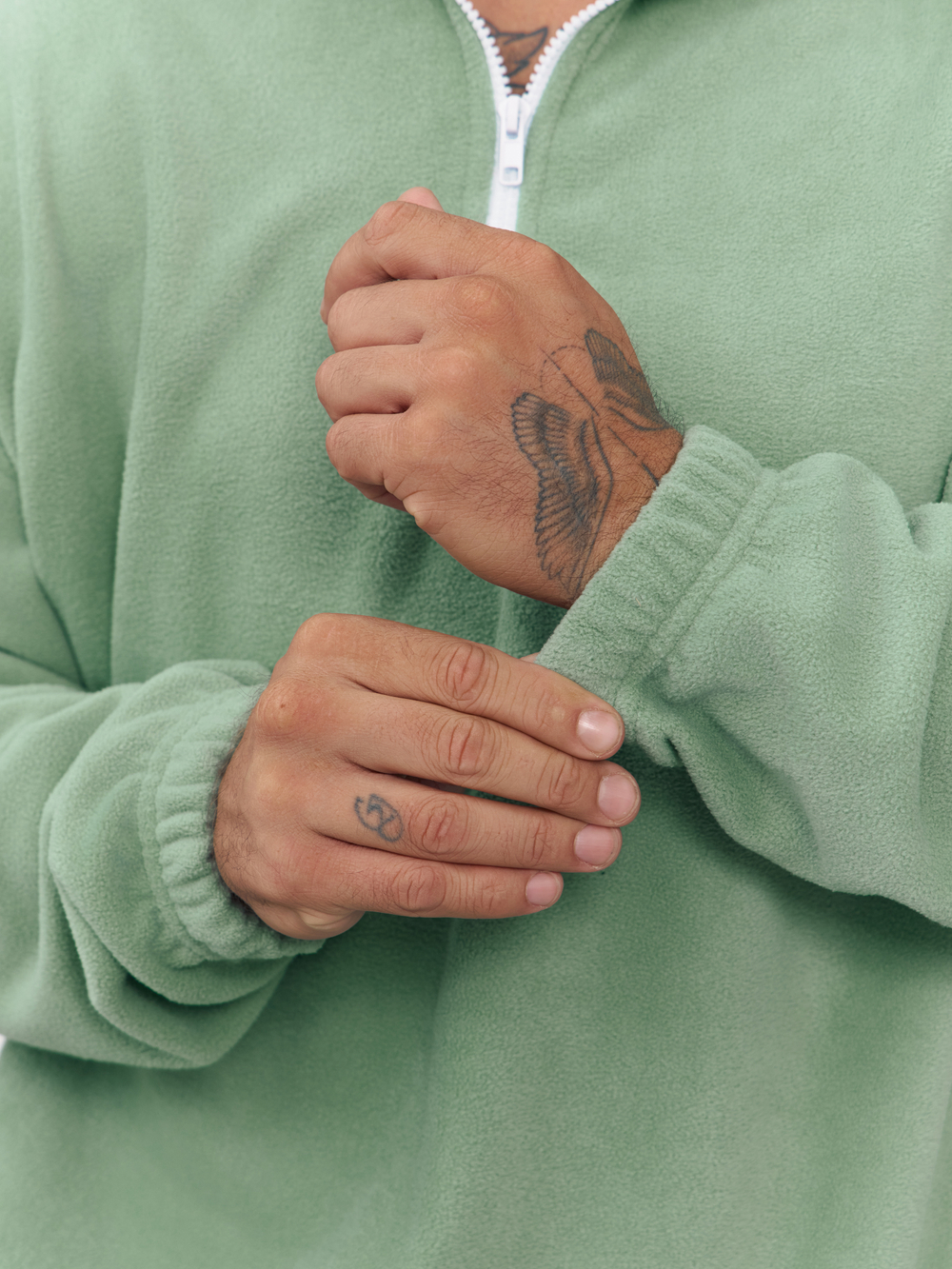 Свитшот "half zip" флисовый (зеленый)