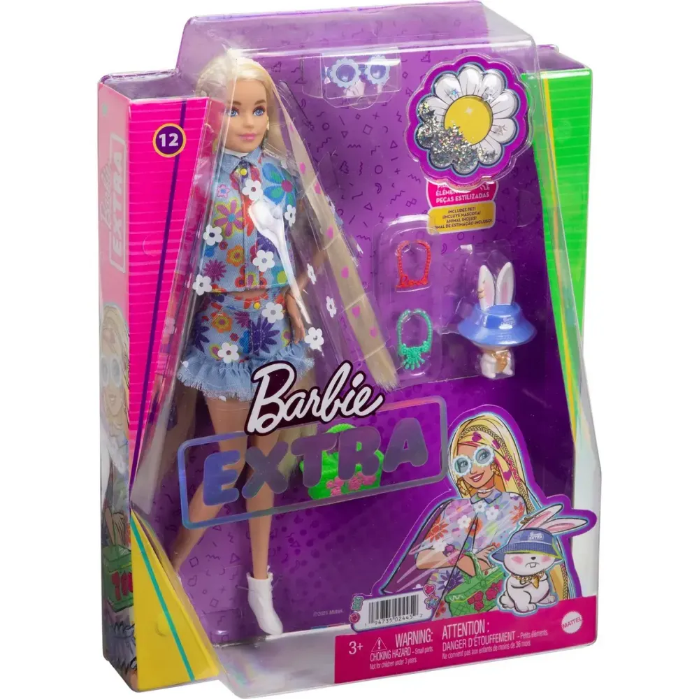 Кукла Barbie Экстра в одежде с цветочным принтом