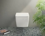 Унитаз Vitra METROPOLE 9820B003-7201 безободковый, с инсталляцией, с крышкой микролифт, кнопка хром матовый