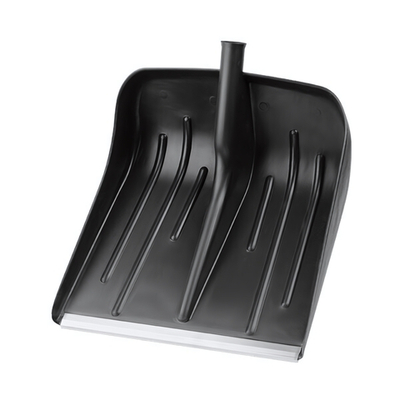 Лопата снеговая МЕТЕЛЬ без черенка №3 пластмассовая с алюминиевой планкой 410х400мм, ф32