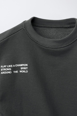 ZARA БАЗОВЫЙ КОМПЛЕКТ ТОЛСТОВКА И БРЮКИ-ДЖОГГЕРЫ, АНТРАЦИТОВО-СЕРЫЙ