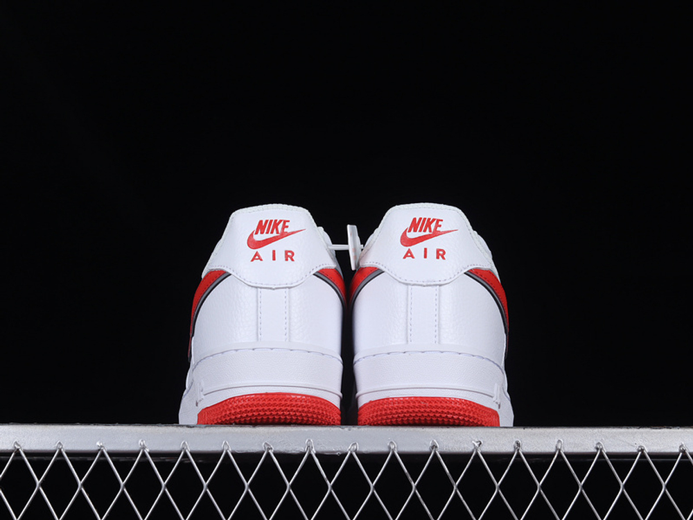 Nike Air Force 1 White Habanero Red Mini Swoosh (GS)