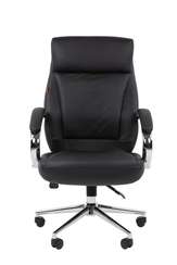 Офисное кресло Chairman 794 Россия хром нат. кожа/экокожа черная