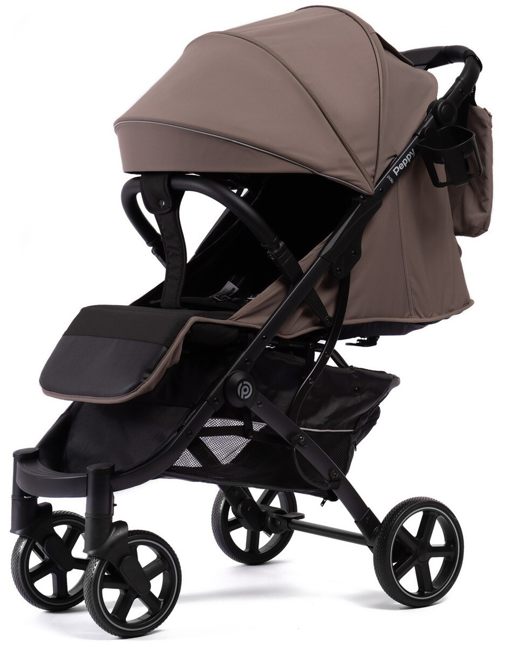 Прогулочная коляска Peppy Polo 2.0 sandstone черная рама, сумка