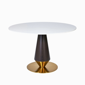 Обеденный стол New Island диаметр 120 искусственный камень, белый