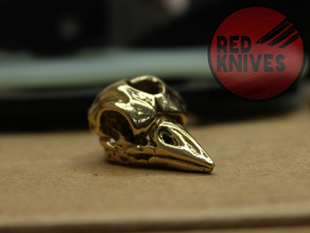 Бусина темлячная "Череп птицы", латунь