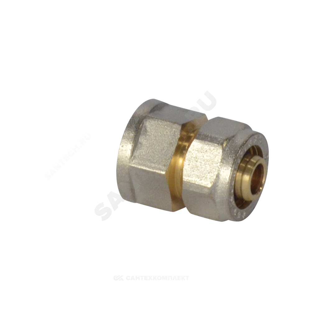 Муфта МП латунь никель обжим Дн 16х3/4" ВР ГОСТ 32415-2013 7002 Aquasfera 7002-02