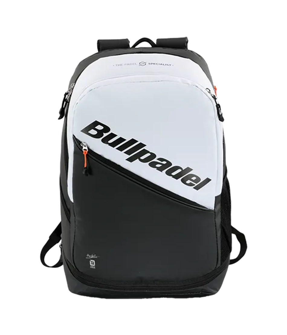 Рюкзак для падел Bullpadel Hack Black-White 2025 Paquito Navarro, термокарманы и вентиляция