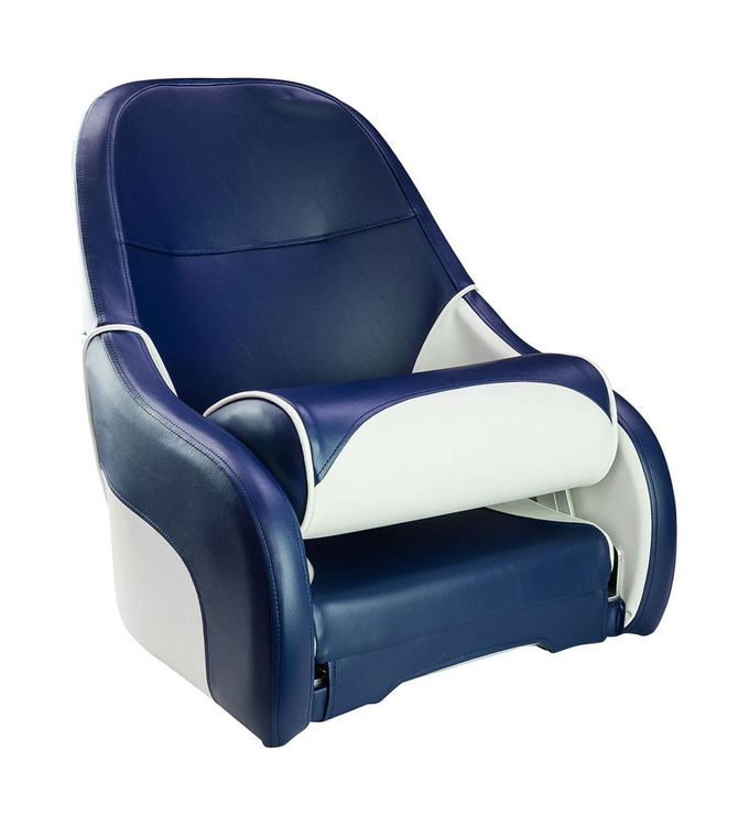 Кресло с болстером Ocean Flip Up, обивка синий/белый винил