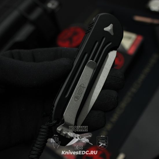 Автоматический нож Microtech MT_135-10AP LUDT, алюм.чёрная рук-ть, клинок M390, апокалиптик