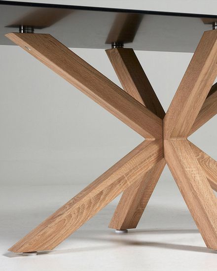 Argo Стол обеденный со стальными ножками Wofect и столешницей из черного стекла 200x100