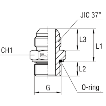 Штуцер FH JIC 1.1/16 - BSP 3/8