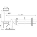 Сифон для умывальника и биде, пластик 32 AlcaPlast A45F-DN32