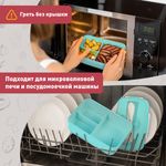 Ланч-бокс контейнер, 1 секция, 3 отделения, 1,4 л, ложка, вилка, 8х21х14 см, мятный, JOYLUX (ДЖОЙЛЮКС) ECO, 609344