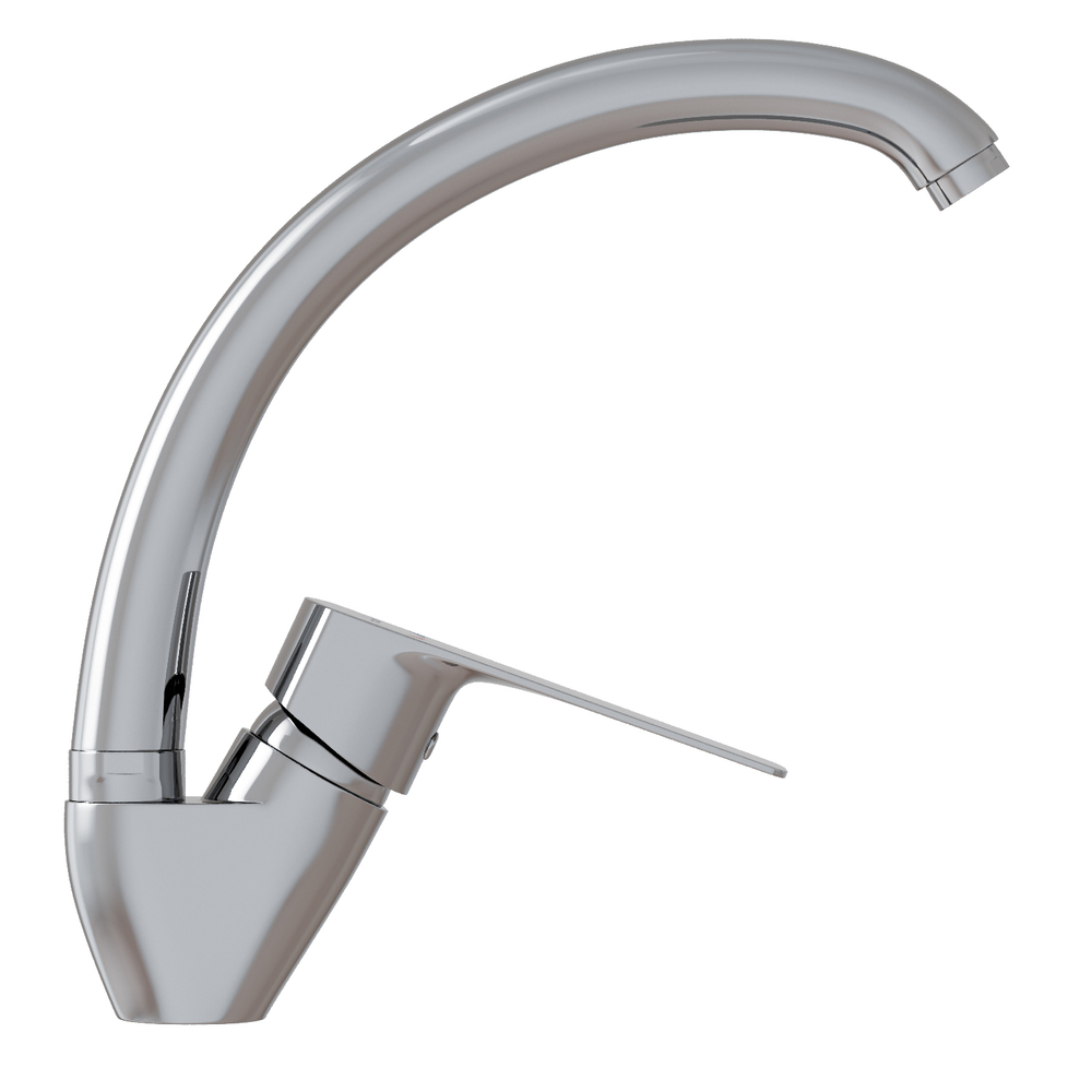 Смеситель для кухни 35k MIXLINE ML15-032 высокий излив б/отв боковая п/гайку (без подводки)