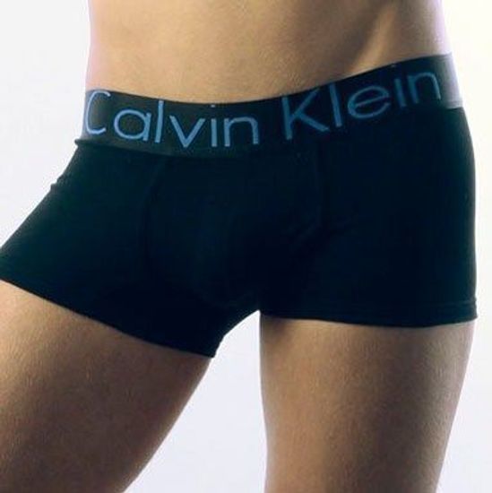 Мужские трусы боксеры (модал) Calvin Klein Steel Black Waistband Blue